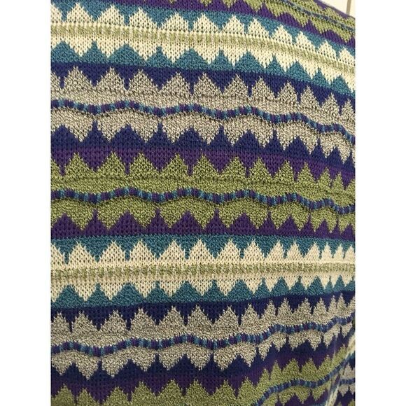 Pronto Uomo Men's Sweater Crewneck Wild Abstract Purple Green Size 54 / XL - Picture 5 of 8